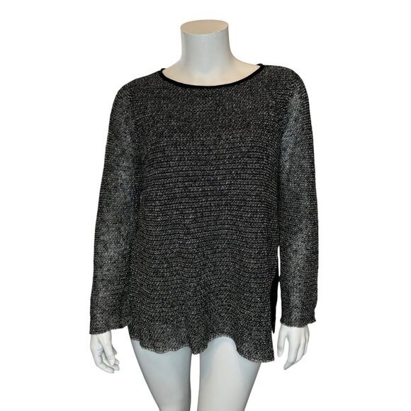 EILEEN FISHER L Organic Linen Cotton Tencel‎ Blend Roll Neck Sweater - Picture 1 of 11